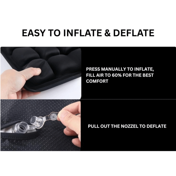 Inflatable Seat Cushion – Pressure Relief Pillow for Office Chair, Car & Wheelchair – Built-in Hand Pump, Ergonomic Design, Portable & Foldable (Anti Hemorrhoids/Anti Aecubitus) - Image 2