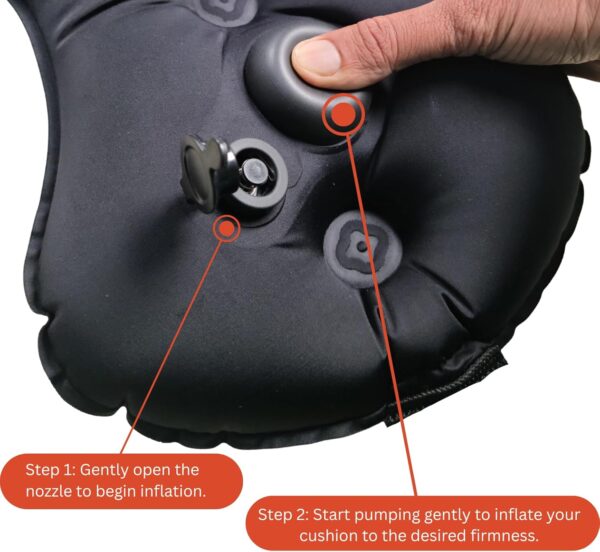 Inflatable Lumbar Support Pillow with Built-in Pump – Adjustable Lower Back Cushion for Office Chair, Car, Travel – Compact, Ergonomic & Portable Back Support - Image 3