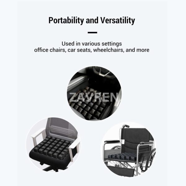49 Air Bubble Seat Cushion with Built-in Pump — Breathable, Cooling Design, Non-Compressing, Pressure-Relieving Support for Office, Car, Travel — Adjustable Firmness, Lightweight & Portable - Image 4