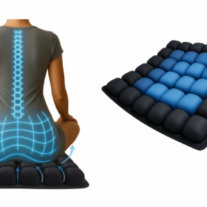 Air Bubble Inflatable Seat Cushion with Built-in Pump - 36 Cell Adjustable Pressure Relief - Portable Travel Cushion for Car Office Airplane - 42cm*42cm*3cm