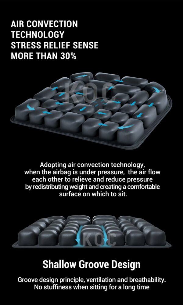 Inflatable Seat Cushion – Pressure Relief Pillow for Office Chair, Car & Wheelchair – Built-in Hand Pump, Ergonomic Design, Portable & Foldable (Anti Hemorrhoids/Anti Aecubitus) - Image 6